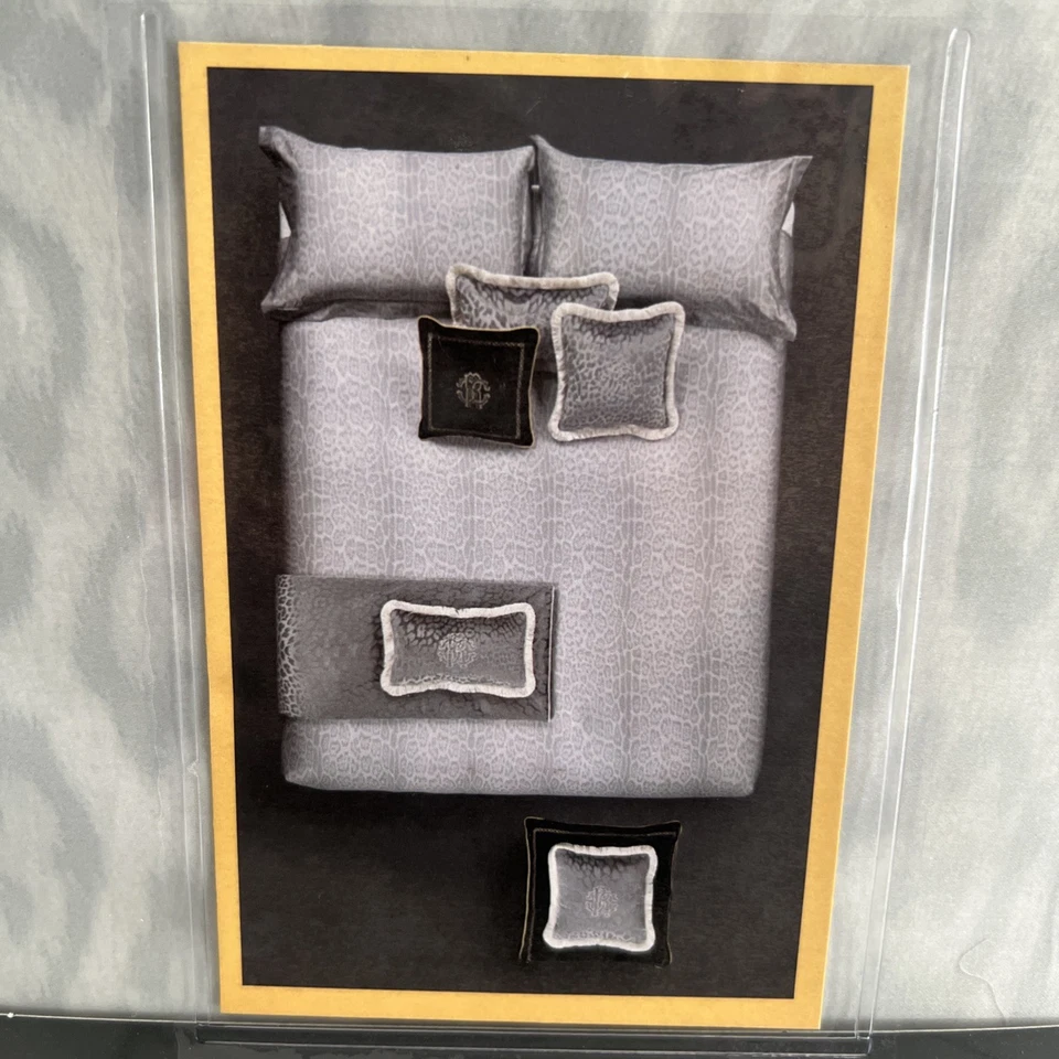 Juego de funda nórdica Roberto Cavalli QUEEN gris claro estampado de leopardo ropa de cama de lujo Foto 4 de 4