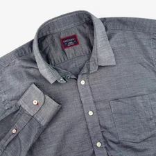 UNTUCKit Mens Classic Fit Long Sleeve Button Down Shirt Large Gray Blue