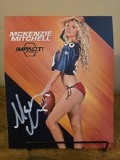 McKenzie Mitchell Autographed NXT IMPACT 8x10 Bikini Pose Photo Wrestling Signed