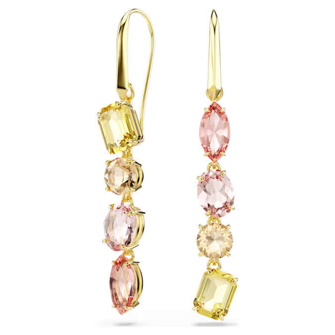 Swarovski Gema drop earrings Asymmetric design mixed cut