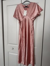 Zara Satin Effect Midi Dress Size M