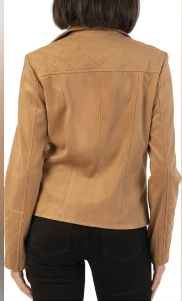 Kut from the Kloth Butterscotch Faux Suede Moto Jacket Size Small NWT - Image 2 of 4