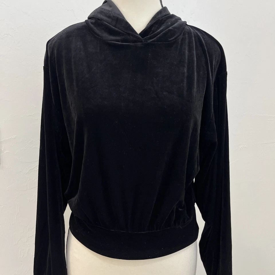 NUEVA SUDADERA CON CAPUCHA EXPRESS MUJER TERCIOPELO NEGRO TALLA S NUEVA CON ETIQUETAS Foto 2 de 4