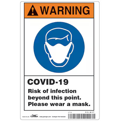 #ad #ad Risk Of Infection Sign 10quot; W X 7quot; H English Aluminum White Hww310a1007 $13.39