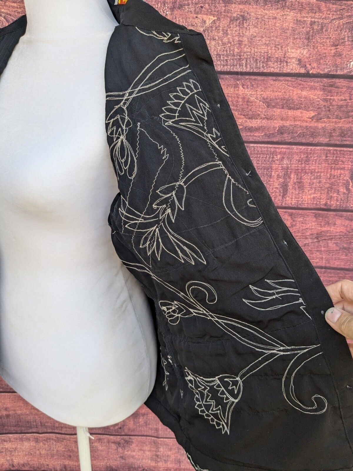 Chicos Patchwork Black White Yellow Tapestry Gran… - image 7