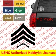 USMC SERGEANT SGT Vinyl Decal Car Die Cut Sticker Marines E5 Rank AY013A