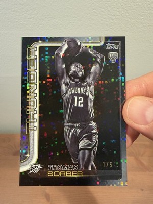 Thomas Sorber 2025-26 Topps Blackout Cyber Circuit /5 RC SSP Thunder   