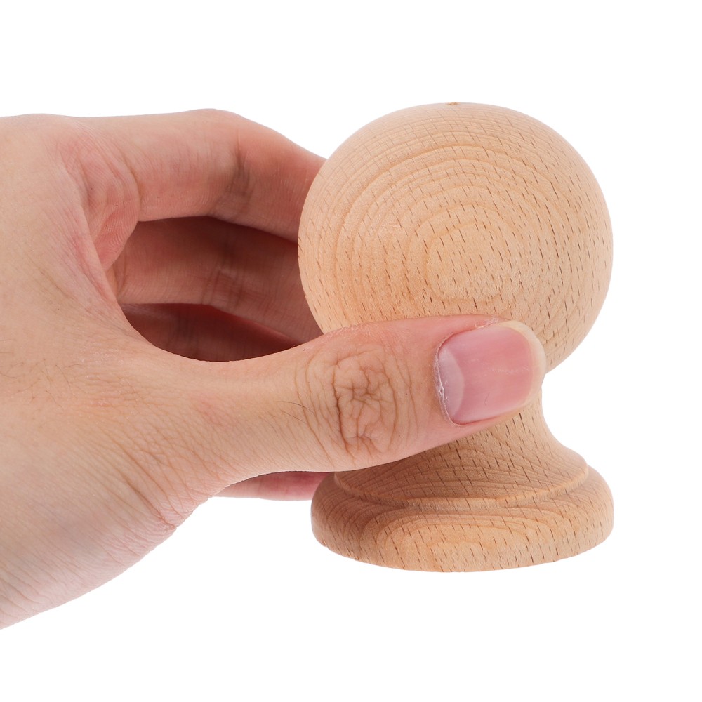  2pcs Bed Post Finials: 6 cm Ball Finial Tops Wooden Fence Topper Caps - Curtain