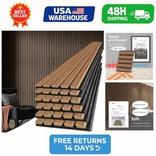 Art3d Acoustic Wood Slat Wall Panels Walnut 6-Pack 31.5 sq ft
