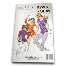 Kwik Sew Pattern 1213 Girls Gymnastic Leotard Pattern Size 4 to 7 Sealed Uncut