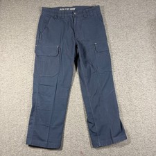 Duluth Trading Co Flex Fire Hose Cargo Pants Mens 36x30 Navy Blue Relaxed Fit