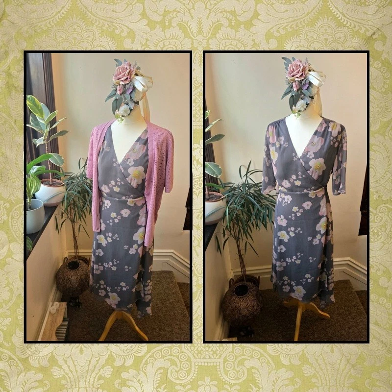 Robe Maxi Debenhams John Rocha à Paillettes Et Perles Florales - Taille L (14-16) - Occasion En Très Bon état