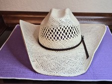 SIZE 7 1/4 TWISTER SHANTUNG STRAW COWBOY WESTERN HAT