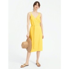 Everlane Yellow Tank Wrap Dress Size 4 Sunshine Yellow