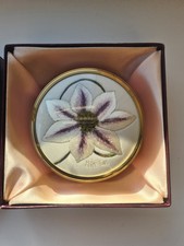 1991 Framecraft Pink Trinket Dish In DMC With Needlepoint In Mind Box Signed