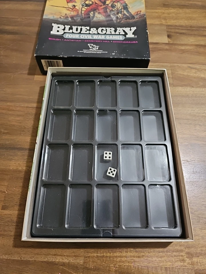 Винтажная сине-серая игра TSR Four Civil War Battles Simulations неперфорированная 1984 - Изображение 2 из 4
