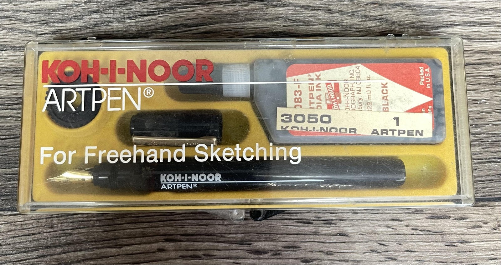 Vintage Koh-I-Noor Artpen Fountain Pen 3050 Black India Ink Sketching Germany