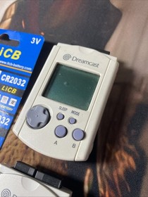 Lot of 2 Sega Dreamcast VMU's (HKT-7000) w/ NEW BATTERIES