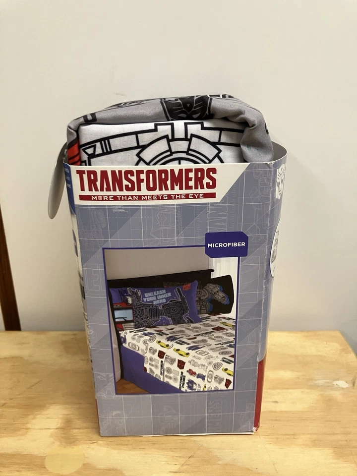 TRANSFORMERS 4pc Full Sheet Set! 1 Fitted, 1 Flat Sheet & 2 Pillowcase #9B135W - Image 2 of 4