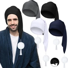 4 Pcs Night Sleeping Cap Men Adjustable Stocking Cap with Pom Ball for Hallow...