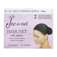 Tiny Mesh Hair Net - Chignon Bun Size, Black, 2 Nets per Pack 1 Pack 