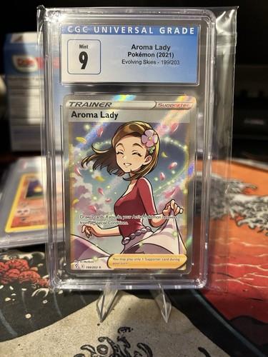 Pokemon TCG CGC 9 Aroma Lady 199/203 Evolving Skies Full Art Holo 2021