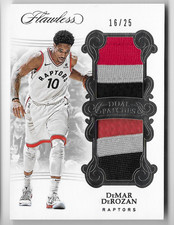 DEMAR DEROZAN 2017 PANINI FLAWLESS GAME WORN PATCH CARD #16/25!