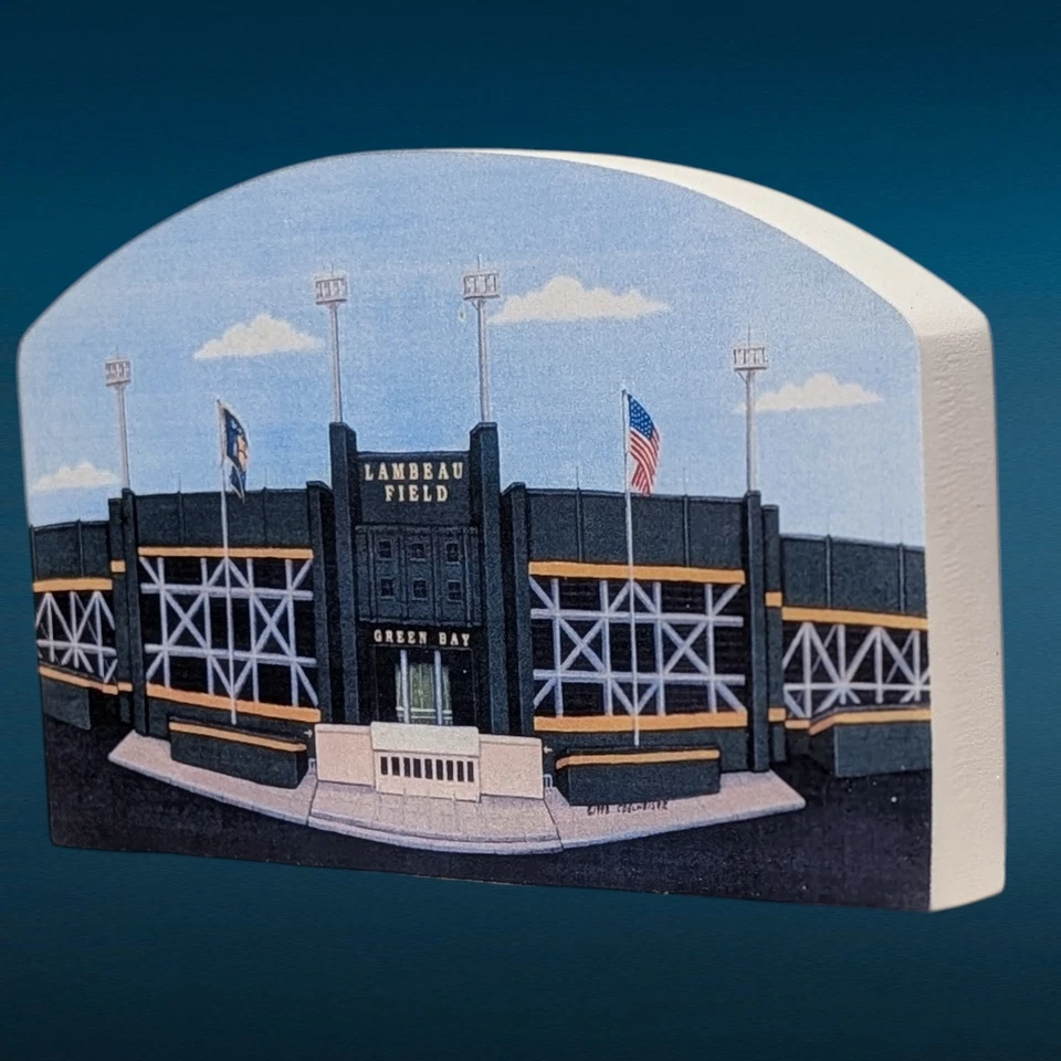Réplica de cuidador de estante Lambeau Stadium Green Bay Ron Edelheiser Illusions Studios Foto 3 de 4