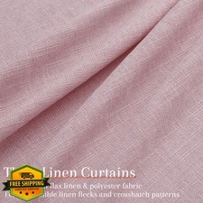 Pink Linen Kitchen Cafe Curtains 25x24 Inch 2 Panels Light Filtering