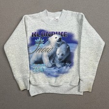Vtg 1995 Denver Zoo Klondike And Snow Polar Bear Cubs Sweatshirt Kids Sz S