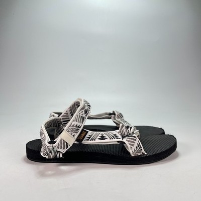 Teva Original Universal White Black Athletic Hiking Sandals 1003987 Women's Sz 8