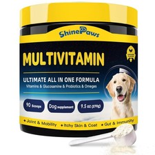 SHINEPAWS Dog Vitamins Powder, Daily Essential Supplements, 9.52 oz 90 Scoops