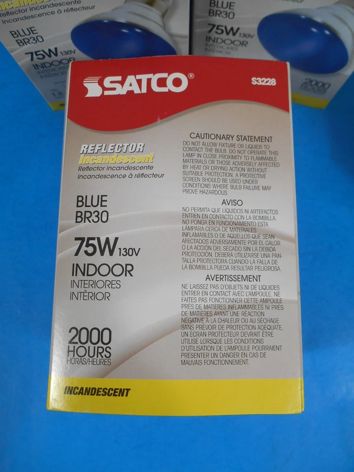 4X Satco Blue BR30 75W Indoor Reflector S3228 Light Bulbs - Image 3 of 4