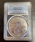 2002 American Silver Eagle PCGS MS70 $1 Bullion Coin Secure Holder