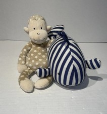 Jellycat Little Lot Of 2 Rattle Plush-Monty Monkey 11   Striped Whale 10  Video
