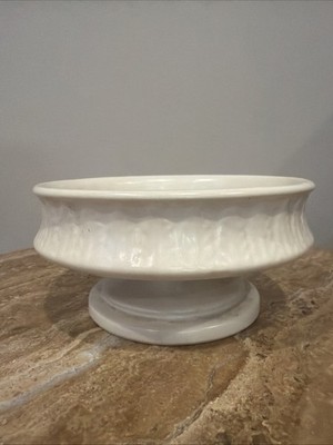 Hull Pottery USA Off White Pedestal Planter  3'' Midcentury MCM Succulent
