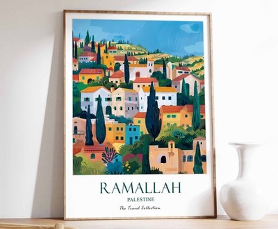 4_Ramallah Druck, Ramallah Reiseposter, islamische Deko, islamische Kunst, islamischer Po