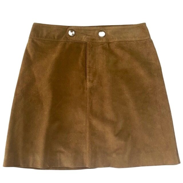 Vintage 90s Suede Banana Republic Mini Skirt 6 Fully lined Leather Minimalism