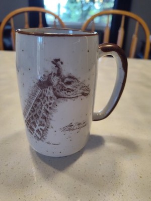 Giraffe Mug San Diego Zoo Mike Schnorr  4 1/2'' Tall Speckle Design