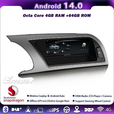 8,8''Android 14 Autoradio Carplay GPS Navi 4G Bluetooth DAB+Radio Audi A5 S5 RS5