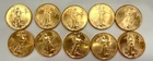 3- Day Auction Only-10- 1 oz American Gold Eagles- Random Dates Start Below Melt