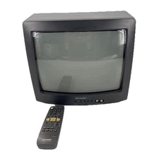 SHARP 13" CRT TV Retro Gaming Color Television Model 13N-M100B With Remote
