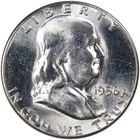 1956 Franklin Half Dollar Uncirculated Silver 50c Coin