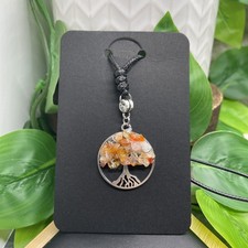 16-24  Cord Necklace  1.5  Stone Bead Tree Of Life Pendant Free Ship B8077