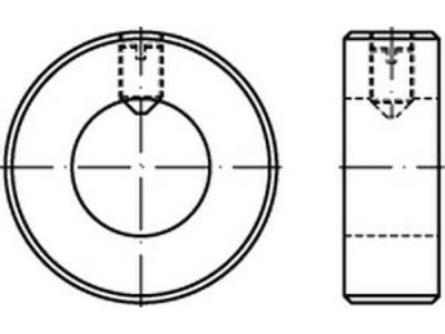 10 x Stellringe, leichte Reihe,mit Gewindestift DIN 705 1.4571 A 12 A 5, CAB FAS