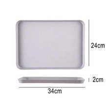 Plastic Serving Tray Anti Slip Food Tea Fruit Dessert Tray Rectangular UK