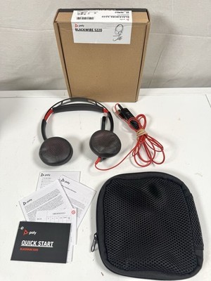 Poly Plantronics Blackwire 5220 C5220 USB-A Stereo Headset Boom Mic Case Box
