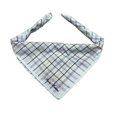 Brooks Brothers Vintage Handkerchief Blue Green Plaid Square Embroidered Logo