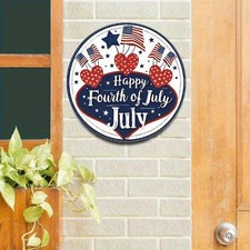 Happy Fourth of July Aluminum Poster Tin Metal Signs Home D cor 8x8