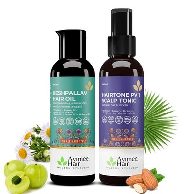 Avimee Royal Hair Care Combo   Luxury Herbal Oil & Scalp Spray Set